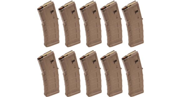 Image of Magpul Industries PMAG GEN M3 AR-15/M16/M4 Rifle Magazine, .223 Rem/5.56x45mm NATO, 30 Round, Medium Coyote Tan, 10 Pack, Polymer, MAG557-MCT-30RD