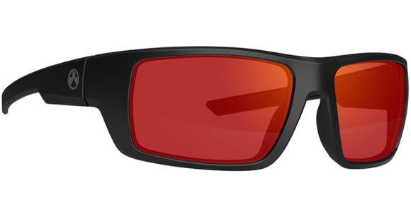 Image of Magpul Industries Apex Eyewear Shooting Glasses, Black Frame, Gray/Red Mirror Lens, Polarized, MAG1130-1-001-1140