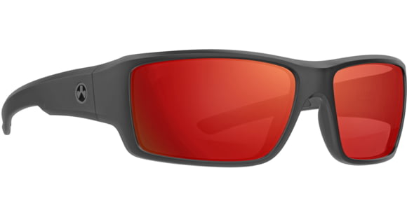 Image of Magpul Industries Ascent Shooting Glasses, Black Frame, Gray Lens/Red Mirror, MAG1132-1-001-1140