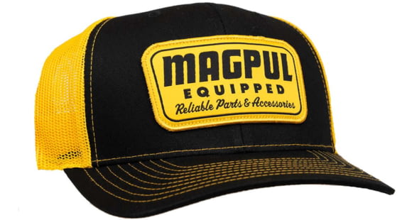 Image of Magpul Industries Equipped Trucker Hat, Black/Gold, One Size, MAG1179-005
