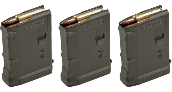 Image of Magpul Industries PMAG 10 GEN M3 Magazine, AR-15/M4, .223/5.56, 10-Round, Olive Drab Green, 3-pack