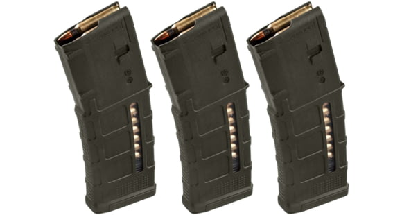 Image of Magpul Industries PMAG GEN M3 AR-15/M16/M4 .223 Rem/5.56x45mm NATO, Olive Drab Green, 3-Pack