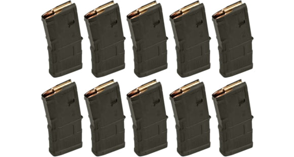 Image of Magpul Industries PMAG GEN M3 AR-15/M16/M4 Rifle Magazine, .223 Rem/5.56x45mm NATO, 20 Round, Olive Drab Green, 10 Pack