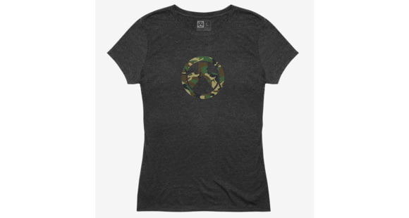 Image of Magpul Industries Woodland Camo Icon Tri-Blend T-Shirt - Women's, 2XL, Charcoal Heather, MAG1171-011-2XL