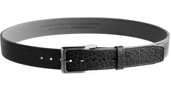 Image of Magpul Industries Tejas El Cibolo Hide Gun Belt w/Buckle Closure, 1.5in Wide, 38 in, Reinforced Polymer, Brushed Antique Silver Buckle, Black, MAG1279-001-38
