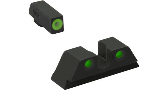 Image of Meprolight Hyper-Bright - Highly Visible Day/Night Self-Illuminated Sights, FN FNX, Green Front, Green Rear, Black, 408893111, 408893111
