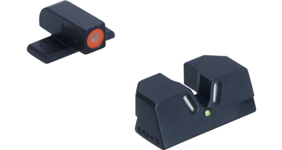 Image of Meprolight Hyper-Bright V-Sight Sig 9Mm/.357Sig P-Series Dovetailed, #8/#8 - O Ring, Black Orange Ring, 401503131, 401503131