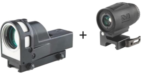 Image of OpticsPlanet Exclusive Meprolight M21 Reflex Red Dot Sight, 1x30mm, 4.3 MOA Bullseye and MMX3 3x18mm Micro Magnifier, 56262110