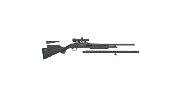 Image of Mossberg 500 Combo 3in Field Pump Shotgun, 20 Gauge, 26in VR and 24in Rifled Barrel, Synthetic Black Stock, W/ 2.5X20 Scope, Blued, 54047