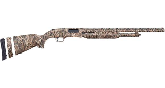Image of Mossberg 500 Super Bantam 3in Field Pump Youth Shotgun, 20 Gauge, 22 inch Barrel, Synthetic MO Shadow Grass Stock, Adjustable Fiber Optic Sight, Camo, 54218