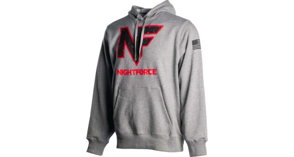 Image of NightForce Men"s Hoody, Red NF Logo, Light Grey, 3XL, A532-XXXL