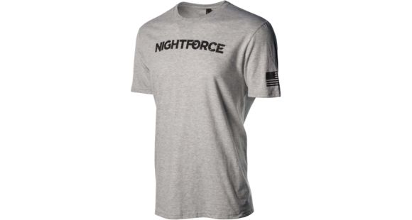 Image of NightForce Men's T-Shirt, NF Script &amp; RRR Back, Light Grey, 2XL, A536-2XL