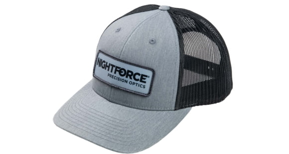 Image of NightForce Trucker Hat, Low Profile, w/ Patch, Black/Grey, Medium/Large, A524-ML