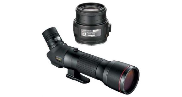Image of Nikon 85mm EDG Fieldscope Spotting Scope w/20-60x Zoom Eyepiece, Angled 8293 w/20x Wide EDG Fieldscope Eyepiece, 8295