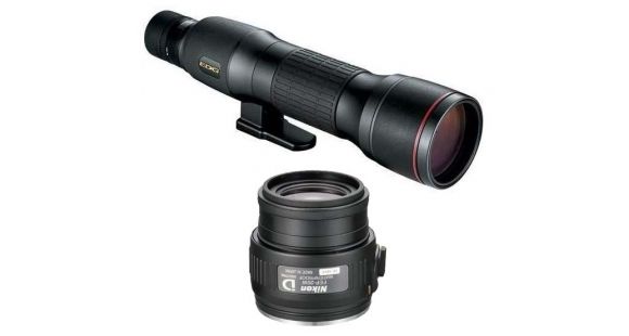 Image of Nikon 85mm EDG Fieldscope Spotting Scope w/20-60x Zoom Eyepiece, Straight 8292 w/20x Wide EDG Fieldscope Eyepiece, 8294