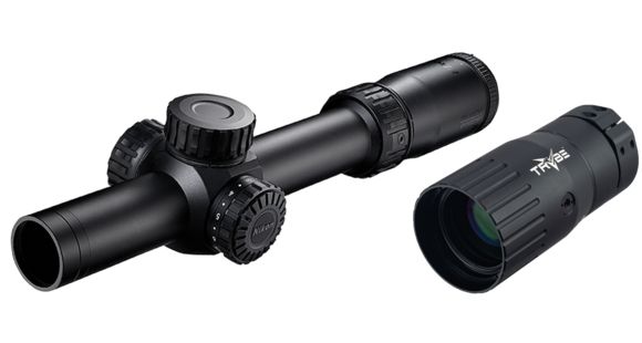 Image of Nikon BLACK FORCE100 1-6x24 Rifle Scope, 30mm, Force-MOA Reticle, Illuminated, Black, 16660 with TRYBE Optics Enhancer