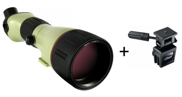Image of Nikon Fieldscope 25-75x82mm Straight Body Spotting Scope w/ Zoom Eyepiece 8332 w/ Window Mount, Black 7070