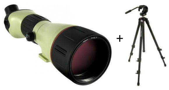 Image of Nikon Fieldscope 25-75x82mm Straight Body Spotting Scope w/ Zoom Eyepiece 8332 w/ 055XDB 128RC Tripod &amp; Head 128RC