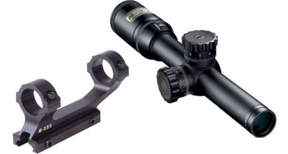 Image of Nikon M-223 1-4x20mm Rifle Scope, Matte BDC 600 Reticle w/ Interchangeable Turret 16301 w/ Nikon M-223 XR Mount 833