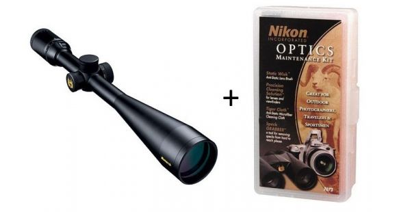 Image of Nikon Monarch 8-32x50 ED Glass Side Focus Rifle Scope, Matte Black w/BDC Reticle 8480 w/ Maintenance Kit 7073