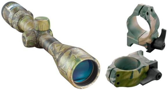 Image of Nikon ProStaff Realtree 3-9x40mm Rifle Scope, APG Camo w/ BDC Reticle 6724 w/ Nikon REALTREE Hardwoods Green HD Camouflage Medium Standard Rings 8182