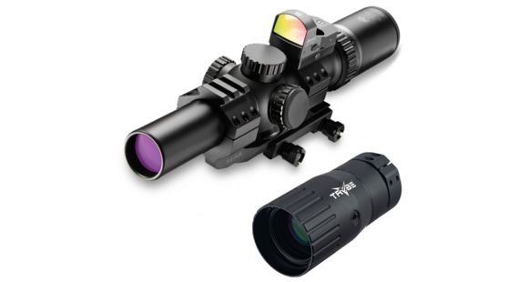 Image of OP Exclusive - Burris 1X-4X-24mm ill,FFire3, PEPR Rifle Scope, Blk Out, 200465 w/ TRYBE Optics Enhancer - Magnification Doubler