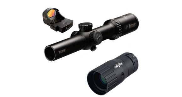 Image of OP Exclusive - Burris Tactical Scope Kit, MTAC Rifle Scope, 1-4x24mm, 30mm Tube, Second Focal Plane, 1/2 MOA, Ballistic CQ Reticle, PEPR Mount w/FastFire 3 1x Micro Red Dot Sight, Black, 200437-FF w/