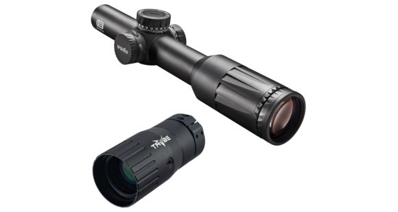 Image of EOTech Vudu 1-6x24 FFP Precision Rifle Scope, SR1 Reticle, Black, VUDU.1-6.FFP.SR1 w/ TRYBE Optics Enhancer - Magnification Doubler