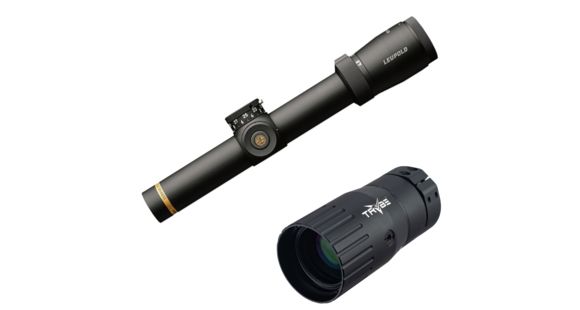 Image of OP Exclusive - Leupold VX-4.5HD 1-4.5x24 Service Rifle Rifle Scope, CDS-ZL2, Bull-Ring Post Reticle, Matte, 176283 w/ TRYBE Optics Enhancer - Magnification Doubler