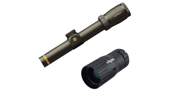 Image of OP Exclusive - Leupold VX-5HD 1-5x24mm 30mm Matte Duplex Reticle Rifle Scope, Black, 171384 w/ TRYBE Optics Enhancer - Magnification Doubler