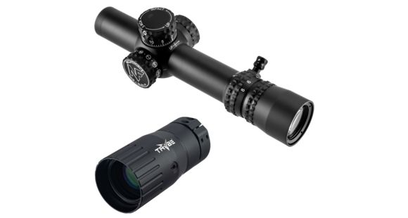 Image of NightForce NX8 F1 Riflescope w/ TRYBE Optics Enhancer - Magnification Doubler, 1-8x24mm, 30mm Tube, First Focal Plane, FC-MOA Reticle, Black, C598