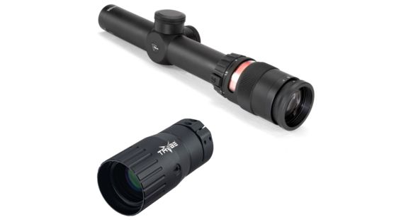 Image of Trijicon AccuPoint TR-24 1-4x24mm Rifle Scope, 30 mm Tube, SFP, Black, Red BAC Triangle Post Reticle, MOA Adjustment, w/ TRYBE Optics Enhancer, TR24R-KIT1