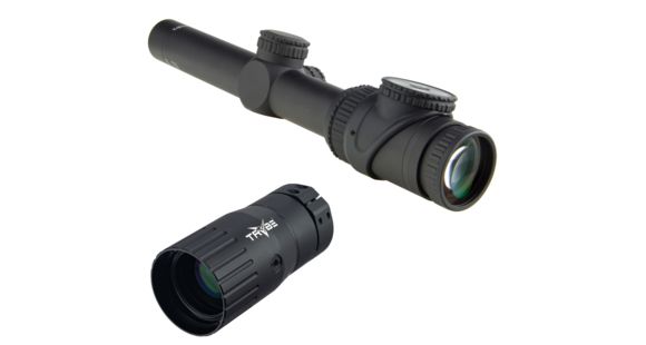 Image of Trijicon AccuPoint TR-25 1-6x24mm Rifle Scope, 30 mm Tube, SFP, Black, Green BAC Triangle Post Reticle, MOA Adjustment, w/ TRYBE Optics Enhancer, TR25-C-200092-KIT1