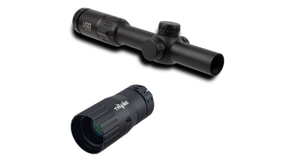 Image of U.S. Optics TS-6X Rifle Scope, 1-6x24mm, 30mm Tube, First Focal Plane, Digital Red Illuminated JNG MIL Reticle, Matte Black, TS-6X JNG MIL w/ TRYBE Optics Enhancer - Magnification Doubl
