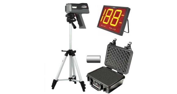 Image of OpticsPlanet Exclusive Bushnell Speedster 3 Radar Gun w/ Batteries, Pelican Hard Case, Tripod, and Wireless SpeedScreen Display 101922