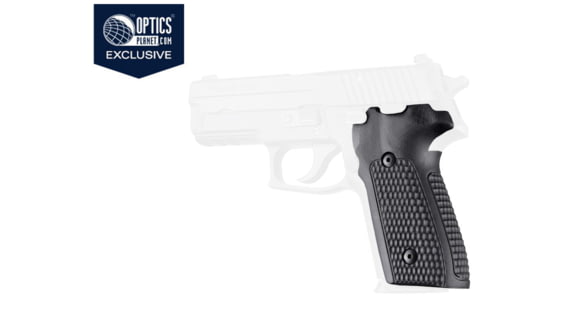 Image of OpticsPlanet Exclusive Hogue Handgun Grip, SIG Sauer P228/ P229, G10, Piranha Pattern, Solid Black, Sig P228/P229, 28139-7SIG