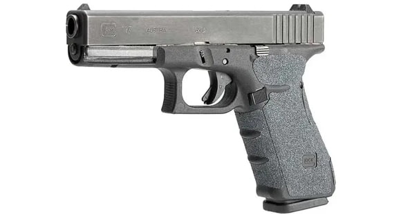 Image of Hogue Wrapter Adhesive Grip For Glock 17, 17MOS, 22, 31, 34, 34MOS, 35, 35MOS, Small Frame Full Size Generation 4 Small Backstrap, Grit Black, 17149