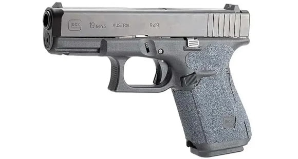 Image of Hogue Wrapter Adhesive Grip For Glock 19, 19MOS, 44, Small Frame Compact Generation 5 Small Backstrap, Grit Black, 17279