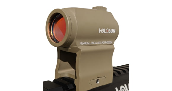 Image of OpticsPlanet Exclusive Holosun 403GL 1x 2 MOA Aluminum Micro Red Dot Sight,Flat Dark Earth, HS403GL FDE