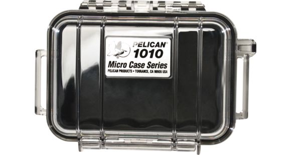 Image of Pelican 1010 Micro Water/Crushproof Dry Box, 5.43x4.06x2.12in - Clear Black w/Carabiner