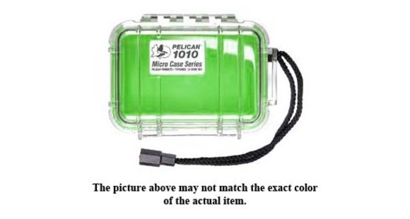 Image of Pelican 1010 Micro Water/Crushproof Dry Box, 5.43x4.06x2.12in - Clear Green