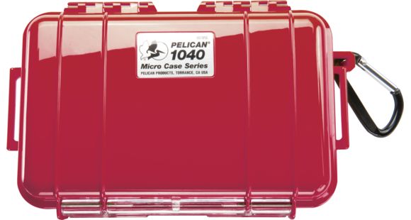 Image of Pelican 1040 Micro Watertight Crushproof Dry Box, 7.50x5.06x2.12in, Solid Red, 1040-025-170
