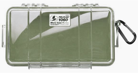 Image of Pelican 1060 Micro Water/Crushproof Dry Box, 9.37x5.56x2.62in - Clear Green