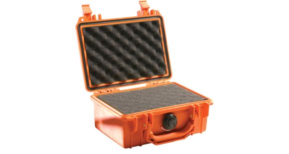 Image of Pelican 1120 Small Waterproof 7.46x4.96x3.33in Carry Case, Orange w/ Foam