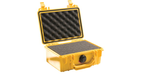 Image of Pelican 1120 Small Waterproof 7.46x4.96x3.33in Carry Case, Yellow w/ Foam, 1120-000-240-EA