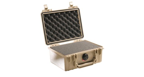 Image of Pelican 1150 Small Protector Case, Crushproof 8.49x5.99x3.75in Dry Box w/Foam, Desert Tan, 1150-000-190