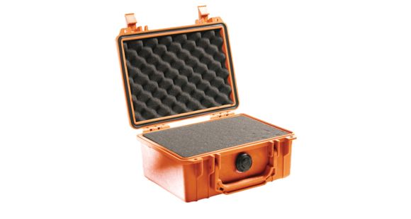 Image of Pelican 1150 Small Protector Case, Crushproof 8.49x5.99x3.75in Dry Box w/Foam, Orange, 1150-000-150