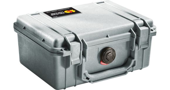 Image of Pelican 1150 Small Protector Case, Crushproof 8.49x5.99x3.75in Dry Box w/No Foam, Silver, 1150-001-180