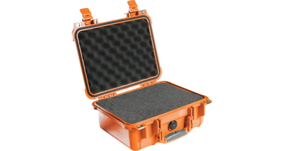 Image of Pelican 1400 Small 13x11x6in Protector Waterproof Carry Case, Red w/ Foam