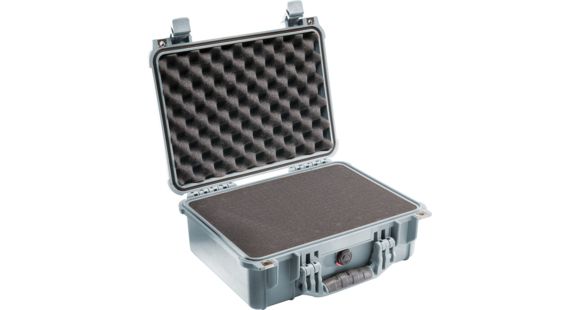 Image of Pelican 1450 Protector Waterproof Crushproof Medium Case, Silver w/Foam